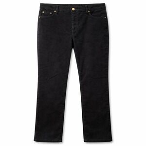 LRL Ralph Lauren Jeans Co Corduroy Pant Sz 10P Black Stretch Straight Classic